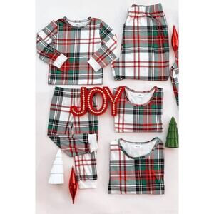 Womens Mia Belle 2 Piece Christmas Holiday Plaid Pajama Set Sz XL